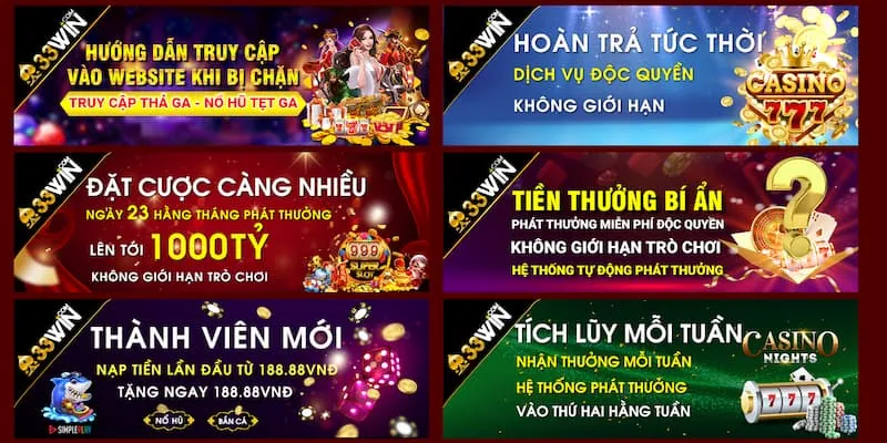 Khuyến mãi 33WIN – Ưu đãi siêu khủng mới nhất tại nhà cái Khuyến mãi 33WIN – Ưu đãi siêu khủng mới nhất tại nhà cái